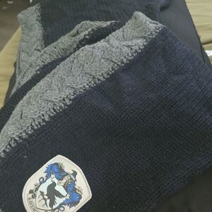 Warner Bros. Harry Potter Hooded Knit Scarf - Dark Blue and Gray